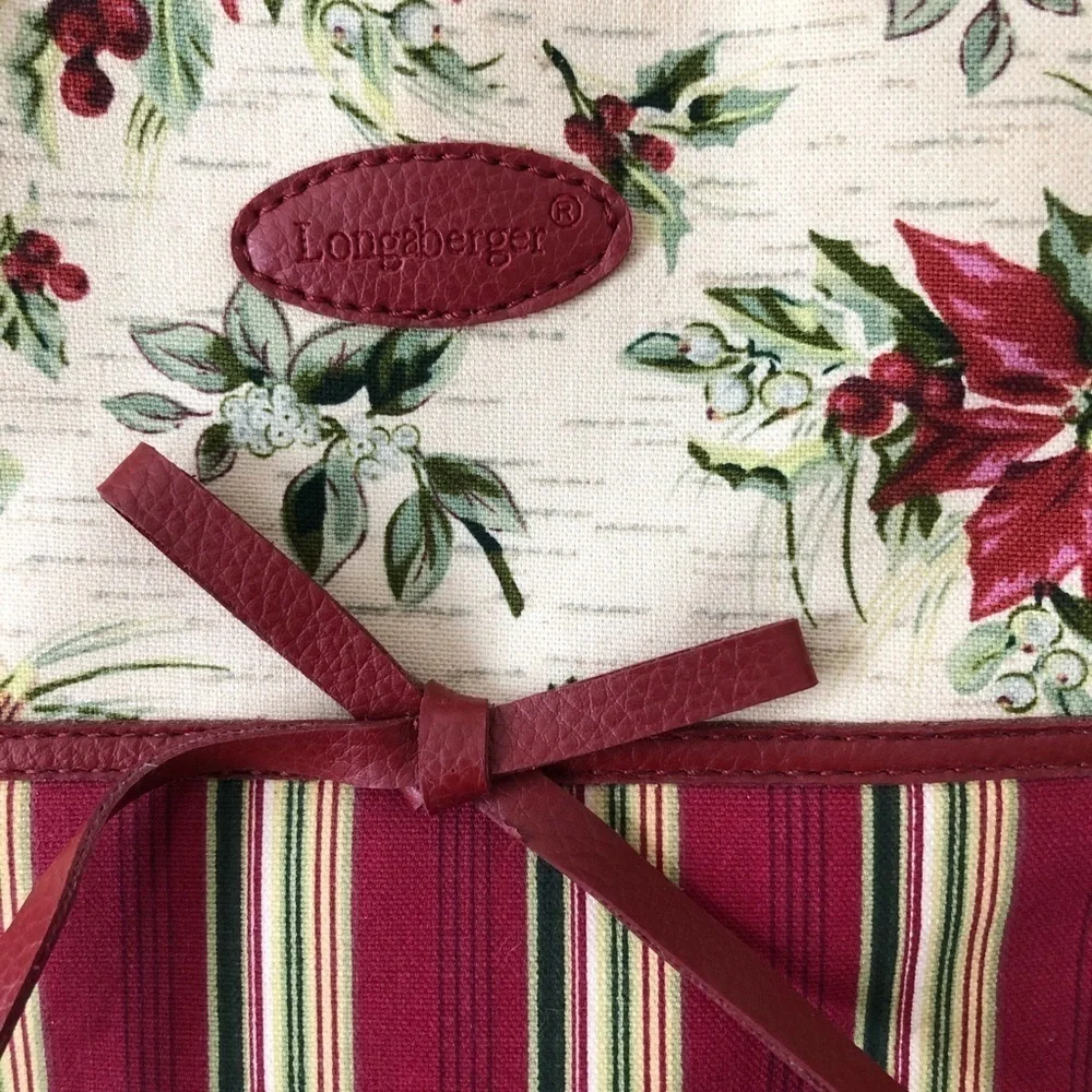 Longaberger Canvas Holiday Tote Purse